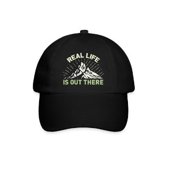 Real Life Is Out There - Baseballkappe - Schwarz/Schwarz - Vorne