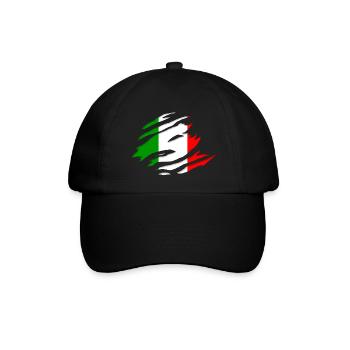 Italien Flagge - Baseballkappe - Schwarz/Schwarz - Vorne