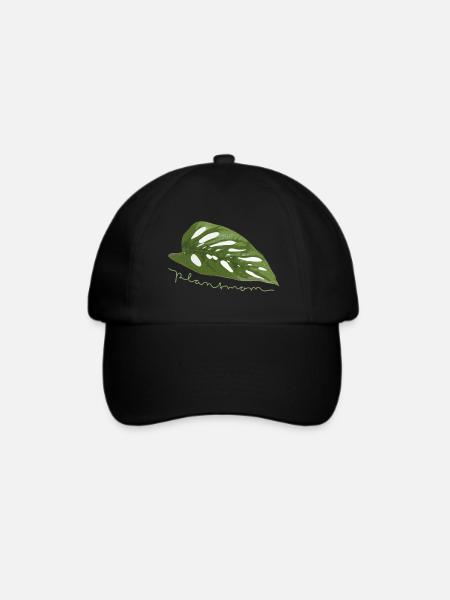 Plantmom Pflanze Monstera Adansonii Geschenk Natur - Baseballkappe - Schwarz/Schwarz