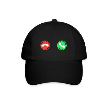 Anruf Symbol Lustig - Baseballkappe - Schwarz/Schwarz - Vorne