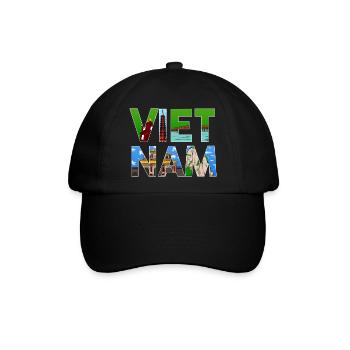 Vietnam Geschichte Brücke Berg Hochhaus I Geschenk - Baseballkappe - Schwarz/Schwarz - Vorne