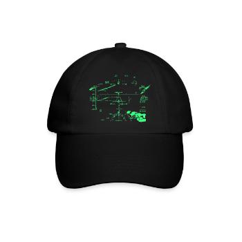 Aviation Hud Geschenk für einen Flugzeugpiloten - Baseballkappe - Schwarz/Schwarz - Vorne