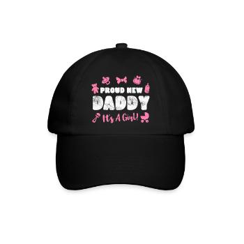 Vater Vaterschaft Baby Geburt - Baseballkappe - Schwarz/Schwarz - Vorne