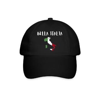 Bella Italia Italien Italy - Baseballkappe - Schwarz/Schwarz - Vorne