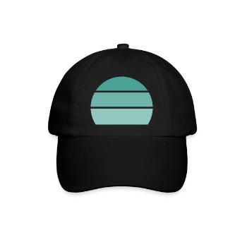 Blau - Sonnenuntergang - Baseballkappe - Schwarz/Schwarz - Vorne