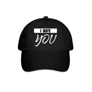 Ich hasse Dich - Baseballkappe - Schwarz/Schwarz - Vorne
