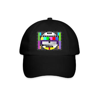 Testbild test card status no signal screen Display - Baseballkappe - Schwarz/Schwarz - Vorne