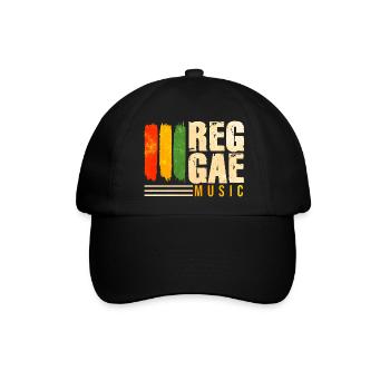 Reggae Musik - Baseballkappe - Schwarz/Schwarz - Vorne