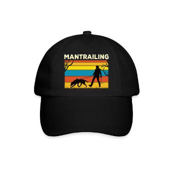 Mantrailer Mantrailing Fährtenhund Hundesport - Baseballkappe - Schwarz/Schwarz - Vorne