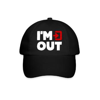 I'M OUT Exit Ohne Mich Bin Raus Humor Spaß - Baseballkappe - Schwarz/Schwarz - Vorne