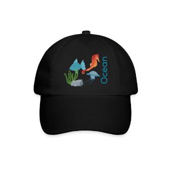 Ocean - Baseballkappe - Schwarz/Schwarz - Vorne