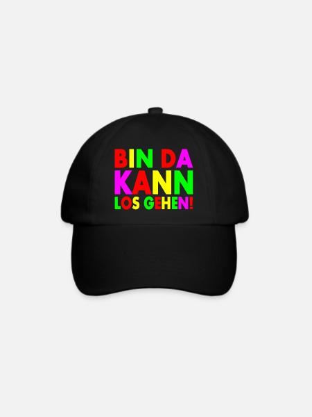 Bin da kann losgehen - Baseballkappe - Schwarz/Schwarz