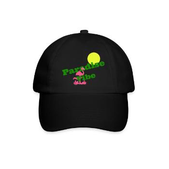 Flamingo im Paradies - Baseballkappe - Schwarz/Schwarz - Vorne