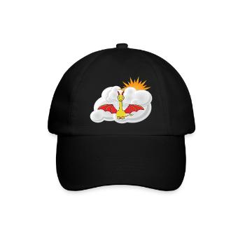 Drache für Baby, verspieltes Kinderthema - Baseballkappe - Schwarz/Schwarz - Vorne