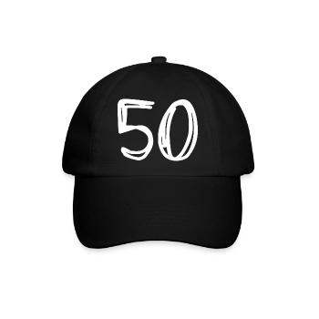 50 JAHRE. 50-jähriges Jubiläum. GEBURTSTAG 50 JAHRE. 50 - Baseballkappe - Schwarz/Schwarz - Vorne