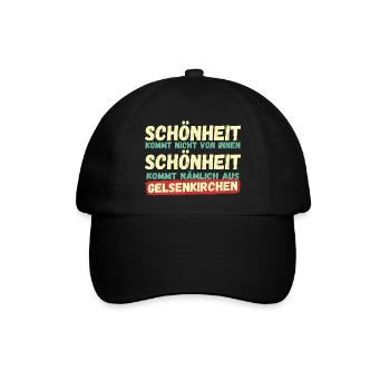 Schönheit kommt aus Gelsenkirchen - Baseballkappe - Schwarz/Schwarz - Vorne