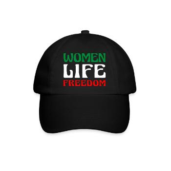 Women Life Freedom - Niedliche iranische Frauen - Baseballkappe - Schwarz/Schwarz - Vorne