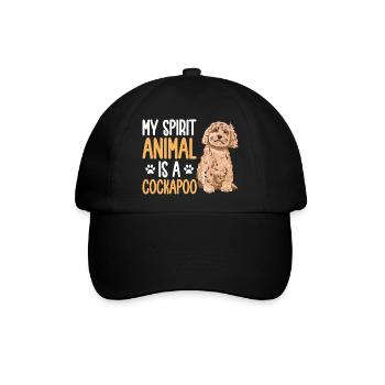 Cockapoo Hund - Baseballkappe - Schwarz/Schwarz - Vorne