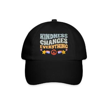 Vintage Kindness Changes Everything An - Baseballkappe - Schwarz/Schwarz - Vorne