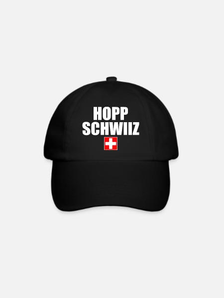 Hopp schwiiz - Baseballkappe - Schwarz/Schwarz