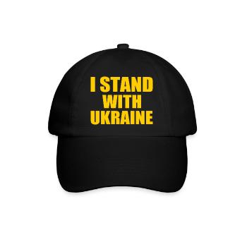I stand with ukraine - Baseballkappe - Schwarz/Schwarz - Vorne
