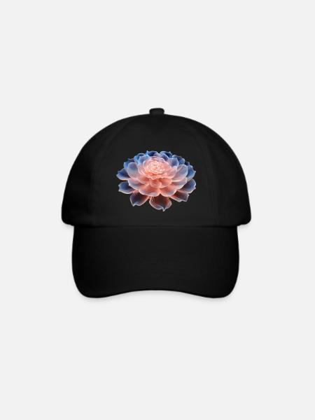 3D-Blume - Baseballkappe - Schwarz/Schwarz