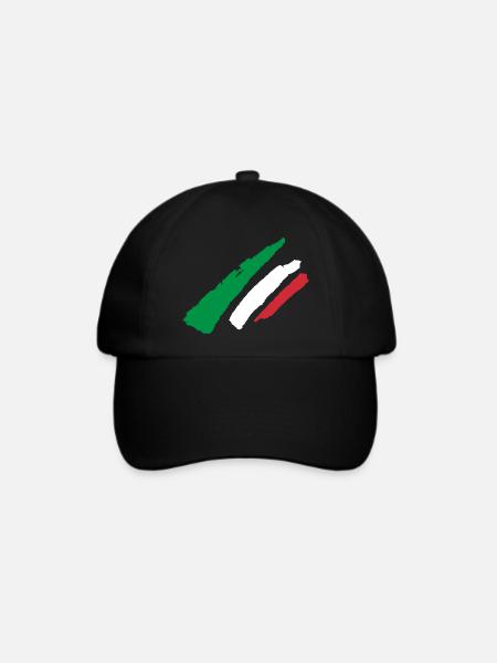 Italien Flagge Streifen - Baseballkappe - Schwarz/Schwarz
