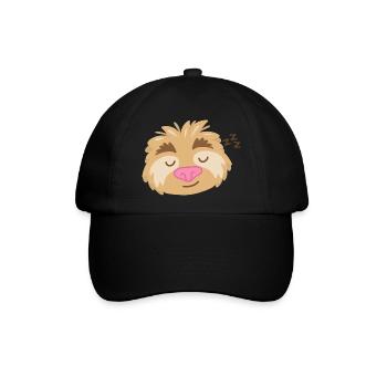 Super süßes schläfriges Faultiergesicht - Baseballkappe - Schwarz/Schwarz - Vorne