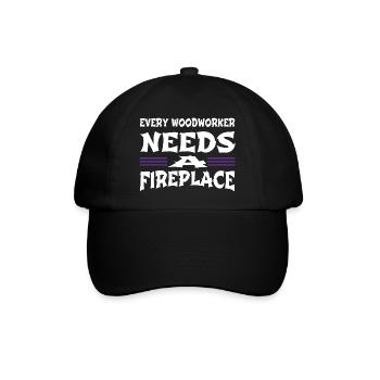 chainsaw carpenter carpenter funny tshirts - Baseballkappe - Schwarz/Schwarz - Vorne