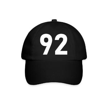 92 - Baseballkappe - Schwarz/Schwarz - Vorne