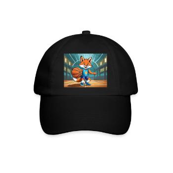 Niedlicher kleiner Teufel Fuchs Alltag – Basketball - Baseballkappe - Schwarz/Schwarz - Vorne