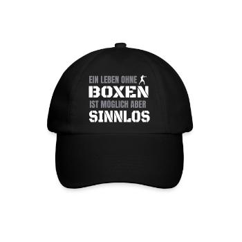 Boxen Boxsport Kampfsport Mottp - Baseballkappe - Schwarz/Schwarz - Vorne