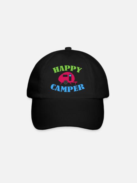Camping - Baseballkappe - Schwarz/Schwarz