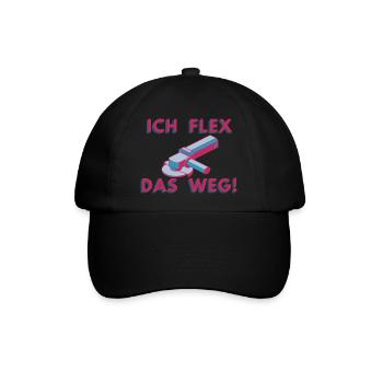 Winkelschleifer Flex Schweissen Metallarbeiter - Baseballkappe - Schwarz/Schwarz - Vorne