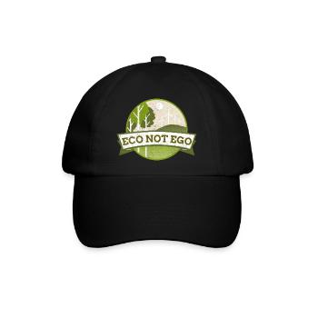 Umweltschutz, Öko statt Ego - Baseballkappe - Schwarz/Schwarz - Vorne