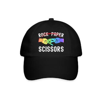 Lesbischer Stolz Steinpapier Schere Lustig LGBTQ - Baseballkappe - Schwarz/Schwarz - Vorne