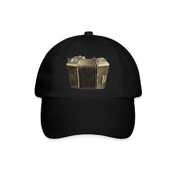 Retro Akkordeon - Sepia - Baseballkappe - Schwarz/Schwarz - Vorne