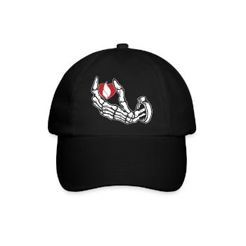 Herz in Flammen - Heart On Fire - Baseballkappe - Schwarz/Schwarz - Vorne