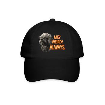 Lustiger Hund mit Spruch - Baseballkappe - Schwarz/Schwarz - Vorne
