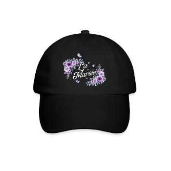 Die lila Blumenbraut - Baseballkappe - Schwarz/Schwarz - Vorne