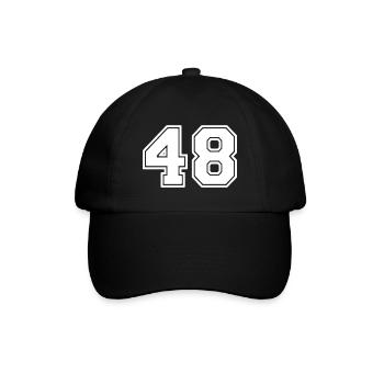 48 - Baseballkappe - Schwarz/Schwarz - Vorne