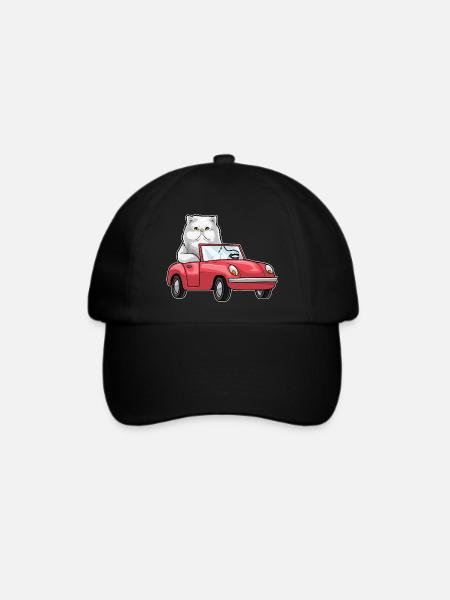 Persische Katze Auto - Baseballkappe - Schwarz/Schwarz