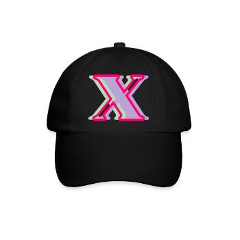 Buchstabe x mehrfarbig - Baseballkappe - Schwarz/Schwarz - Vorne