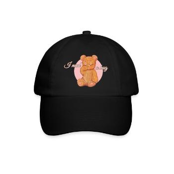 I need a hug - teddybear - Baseballkappe - Schwarz/Schwarz - Vorne