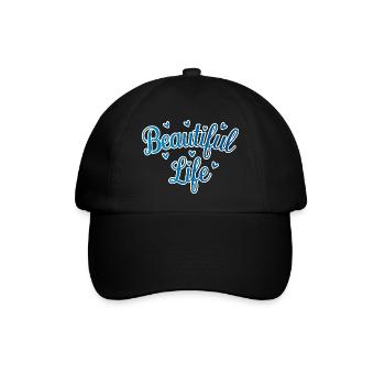 Schönes Leben in Blau - Baseballkappe - Schwarz/Schwarz - Vorne
