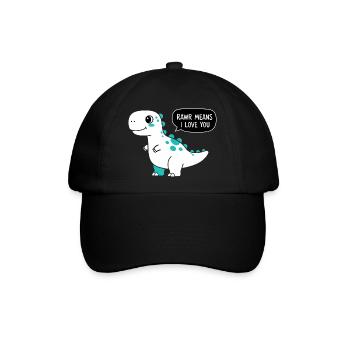 Rawr bedeutet, dass ich dich liebe - Baseballkappe - Schwarz/Schwarz - Vorne