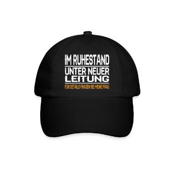 Im Ruhestand – Unter neuer Leitung - Baseballkappe - Schwarz/Schwarz - Vorne