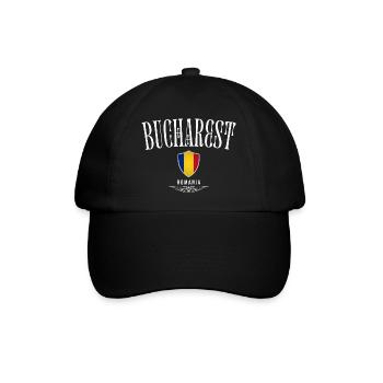 Ich liebe Bukarest, Bukarest Rumänien - Baseballkappe - Schwarz/Schwarz - Vorne
