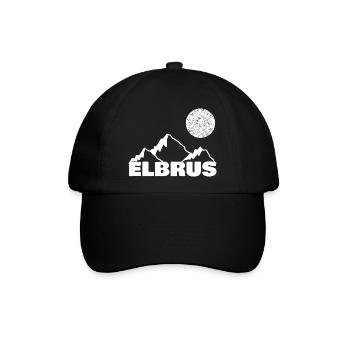 Elbrus als Bergsport - Baseballkappe - Schwarz/Schwarz - Vorne