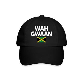 Wah Gwaan Jamaica Flag Tee - Baseballkappe - Schwarz/Schwarz - Vorne